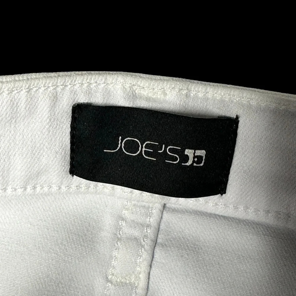 Joe's "The Charlie" High Rise Skinny Ankle in White with Silver Metallic Sz:30 - Picture 4 of 11